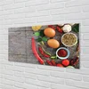 tulup.si Slika na steklu Pepper zapusti jajca 120x60 cm 4 obešalnika