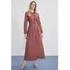 Trendyol Modest Ženska haljina Tctss25Eb00141, Smeđa