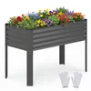 Northix Pocinkana dvignjena vrtna gredica z nogami, 116 x 61 cm, siva