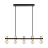 EGLO Viseća lampa CHIEVELEY 5xE27 88,5 cm crna/drvo 43541