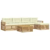 Set vanjskih sofa s jastukom 7 pcs Bijela i krem Poliester