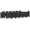 Vrtni set za objed 15 pcs Antracit Polt ratan