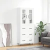 Vidaxl Visoka omara bela 69,5x34x180 cm inženirski les