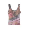 Desigual Top kamela/siva/temno liila/staro roza