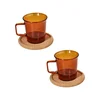 Tognana Set od 2 šoljice za kafu Dolce Casa Outline, 9 cl, Sa tacnama, Ćilibarne