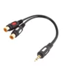 Cabletech Kabel 2x CINCH Ž. – 3,5mm M stereo, 25cm