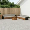 Set vanjskih sofa 9 kom. Prirodna i svjetlosiva Poliester