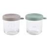 Beaba set od 2x250 ml staklene posude,S green/Gaze