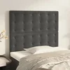 Vidaxl Vzglavje postelje temno sivo 90x5x118/128 cm žametno