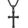 Ogrlica Hoop Cross - Črna KP34545
