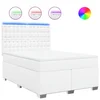 Vidaxl Box spring postelja z vzmetnico bel 140x200 cm umetno usnje