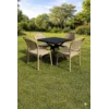 Modena Baštenski set Sand Bež - Sto 70x70 + 4 stolice