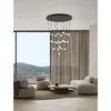 VISEČA LED SVETILKA ALCINOE/3000K/102W/8914Lm/ČRNA V ZLATI BARVI NL9511019