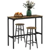 HOMCOM HOMCOM komplet barske mize MDF, jeklo 105D x 40Š x 90V cm Rustikal rjav, (5000242445)