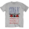 Guns N Roses US Flag in Logo Heather Grey L Majica