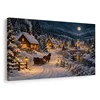 Slika zimska vasica v mesečini - 40x30