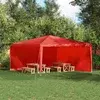 Zid šatora za zabavu 2 pcs Crvena 400 x 195 cm PE i čelik