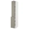 METOD/MAXIMERA Visoka omara+izv kolona 3pr/1vr/2pc, bela/Upplöv mat temno bež, 40x60x240 cm