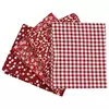 Blago za patchwork - rdeče - 4 kosi - 45 x 55 cm