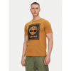 TIMBERLAND Majica  konjak / črna