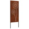 vidaXL Zaslon za zasebnost v vrtu Rjav 50 x 140 cm Odporno jeklo