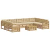 Set vanjskih sofa s jastukom 10 pcs Bijela i bež Poliester