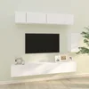 Vidaxl Komplet TV omaric 6-delni bel inženirski les
