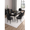 Hanah Home Set Trpezarijski sto i 6 stolica Are, Crni