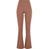 Urban Classics Pajkice Ladies Flared Leggings Rib svetlo rjava