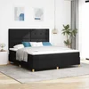 LED Box Spring Krevet s uzglavljem Crna 180 x 200 cm tkanina