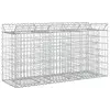 vidaXL Gabionska dvignjena postelja srebrna 150 x 50 x 80 cm