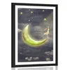 Plakat s paspartujem dekle na luni - 20x30 no frame