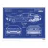 Back to the Future art print nacrt DeLorean DMC, A3