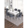 Hanah Home Set Trpezarijski sto i 6 stolica Eva, Sivo-beli