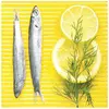 Serviete za decoupage tehniko Fish - 1 kos (Serviete za)