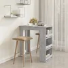 Vidaxl Barska miza z regalom betonsko siva 102x50x103,5 cm