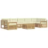 Set vanjskih sofa 8 pcs Bijela i krem Čvrsto drvo akacije