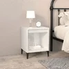 Vidaxl vidaXL Nočna omarica visok sijaj bela 40x35x50 cm