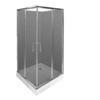 Linni Grey Transparent Tuš kabina, 90x90x190cm, Tonirano staklo 5mm, Srebrni ram