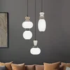 Viokef LED obesna svetilka Gemma, O 38 cm, barvna, steklo/keramika, 3-svetilna. - Dnevna soba/jedilnica - opal, rjava, siva, črna
