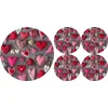 Bertoni Home Unisexs 1+4 Round Table Pads Set Valentine Hearts