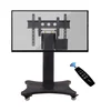 Prestigio Solutions® Mobile stand for 45-86 screens, up to 100 kgs weight. Rolling wheels with stoppers. Electric adjustable height. Tempered glas