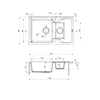 Deante ZQN N513 Granitna sudopera Andante 78/BL/2/O, Crna