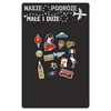 Črna samolepilna magnetna tabla za steno, hladilnik, potovalne magnete