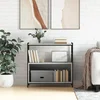 Regal za knjige siva boja hrasta 80x30x78,5 cm drvo i željezo