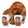 Ekskluzivni komplet porcelanastih skodelic Alfons Mucha-Topaz 300 ml v škatli