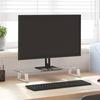 Stalak za monitor bijeli 60 x 20 x 8 cm kaljeno staklo i metal