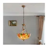 Brilagi - Tiffany vitražni luster na lancu SUNFLOWER 3xE27/60W/230V prečnik 50 cm