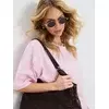Sinsay - Pamučna majica sa natpisom od perlica - pastelno roze