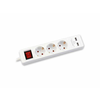 COMMEL Produžni Kabl 1/4m 3xšuko Sa Sklopkom + 2xUSB/ Beli C234-401